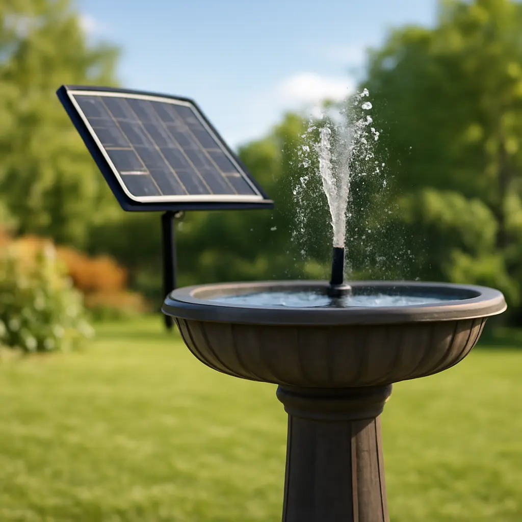 Fontaine solaire : Guide d'achat pour embellir ton jardin – Utilisation au jardin (IA)